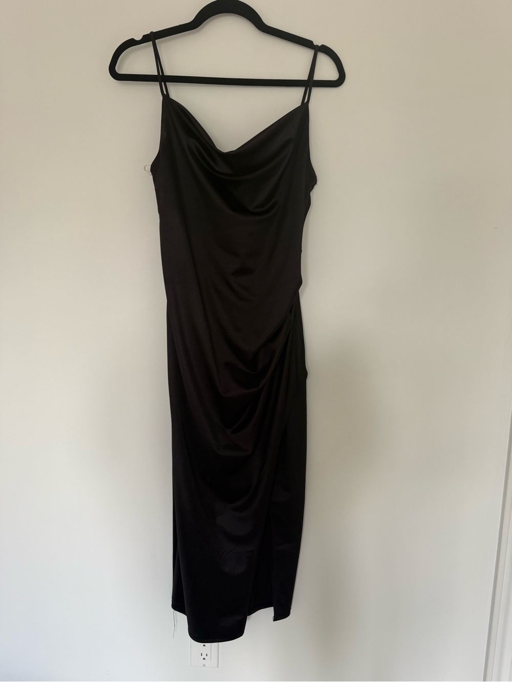 Rachel Zoe Elegant Black Slip Dress with Cowl Neck